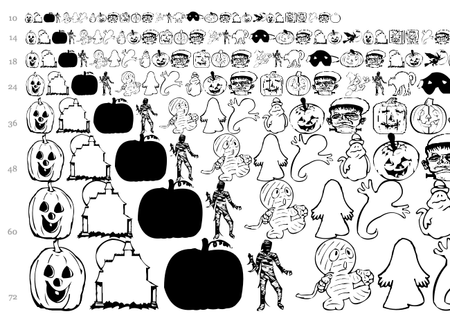 AEZ Halloween Dingbats font waterfall